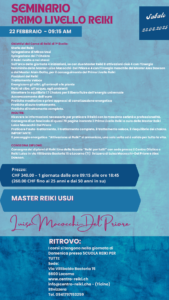 Seminario Primo Livello Reiki Metodo Usui Primo reiki sabato