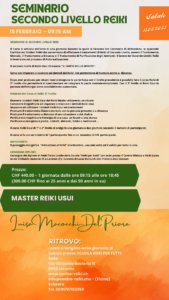 Seminario Secondo Livello Reiki Metodo Usui Secondo livello Reiki sabato